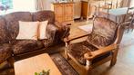 Complete zithoek+eenpersoons+tafeltje in eik, Huis en Inrichting, Ophalen, Gebruikt, Stof