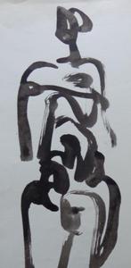 RIK POOT / FIGUUR / ORIGINEEL WERK / 42x30cm, Ophalen of Verzenden