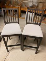 2 IKEA barkrukken met rugleuning, Huis en Inrichting, Barkrukken, Ophalen, Met voetsteun, 60 tot 90 cm, Zo goed als nieuw