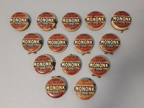 oude vintage industriële MONONK schoenpoetsdoos, Verzamelen, Merken en Reclamevoorwerpen, Gebruikt, Overige typen, Ophalen of Verzenden