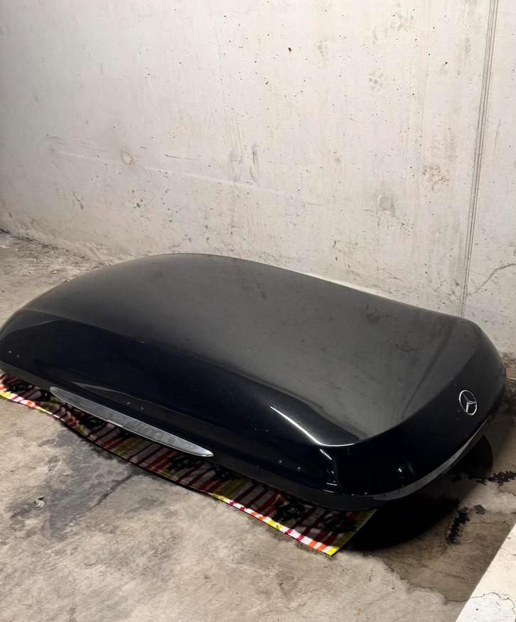 Mercedes-Benz dakkoffer 450L zwart - origineel - goede staat, Autos : Divers, Coffres de toit, Comme neuf, Enlèvement ou Envoi