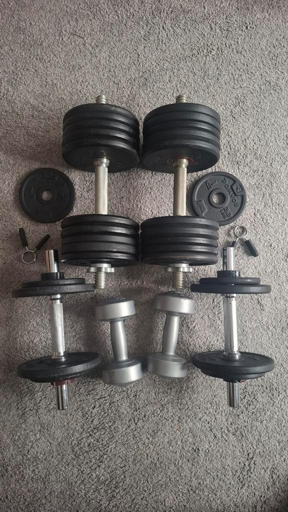Lot gewichten / dumbells Decathlon / Domyos, Sport en Fitness, Fitnessmaterialen, Ophalen