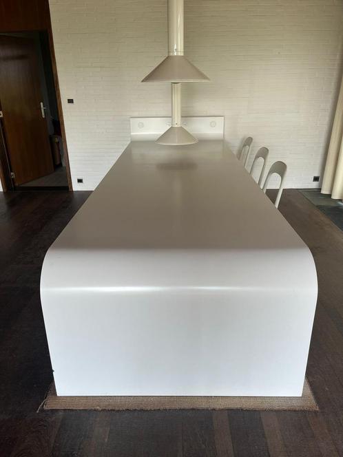 Vintage design tafel - jaren 70 - 10 pers - top -mouton, Huis en Inrichting, Tafels | Bijzettafels, Gebruikt, Ophalen