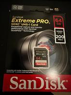 NIEUW - SanDisk 64 GB Extreme PRO SDXC 200 MB/s, UHS-I, Audio, Tv en Foto, Foto | Geheugenkaarten, Ophalen of Verzenden, Zo goed als nieuw