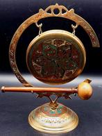 Gegraveerd koperen Indische gong, Antiek en Kunst, Ophalen of Verzenden