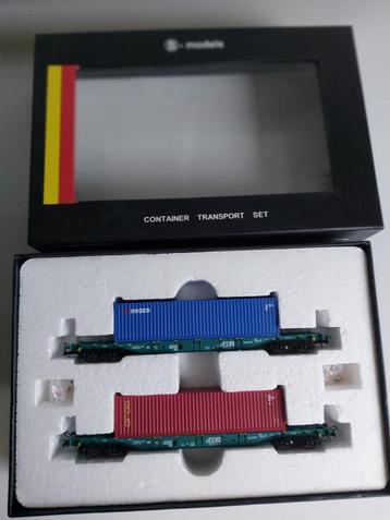 B-models 46100 Wagons porte-conteneurs Sgnss, Autres marques, Enlèvement ou Envoi, Wagon, Comme neuf
