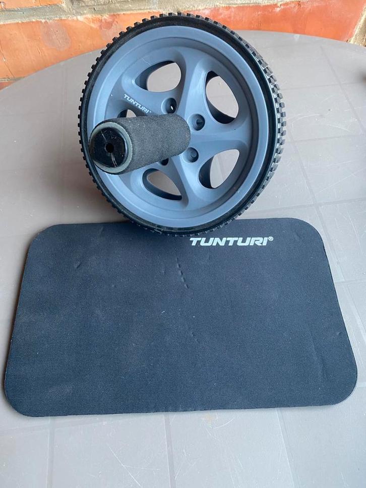 Tunturi Ab Wheel met matje in nieuwstaat, Sport en Fitness, Fitnessmaterialen, Zo goed als nieuw, Buikspierwiel, Buik, Ophalen