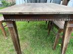 Tafel met drie stoelen en zibank, Ophalen, Gebruikt, Hout, Drie