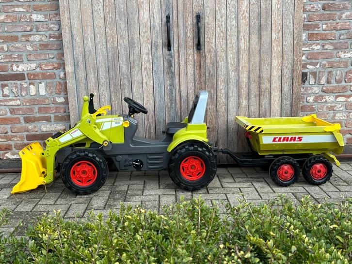 Tractor Claas met frontlader en kipkar, Kinderen en Baby's, Speelgoed | Buiten | Voertuigen en Loopfietsen, Zo goed als nieuw