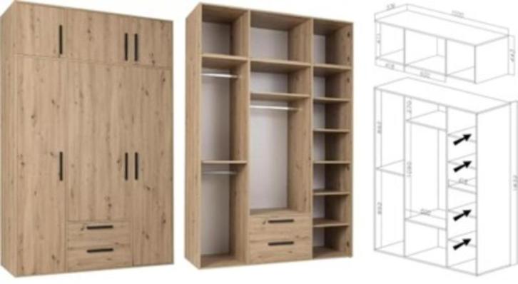 kleerkast, Huis en Inrichting, Kasten | Kleerkasten, Nieuw, 200 cm of meer, 150 tot 200 cm, 50 tot 75 cm, Met lade(s), Met deur(en)