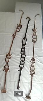Antieke haardketting, smeedijzer, Ophalen of Verzenden