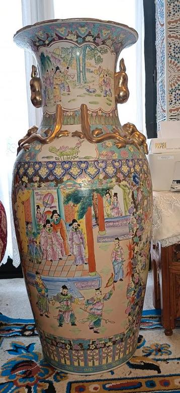 Grand vase chinois peint à la main – 108 cm beschikbaar voor biedingen