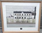 aquarelle gare de braine le comte signe leon michiels, Antiek en Kunst, Kunst | Schilderijen | Klassiek, Ophalen of Verzenden