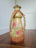 Art nouveau vaas, L. Hilliaert, Vlaams, schilderwerk en leer, Ophalen