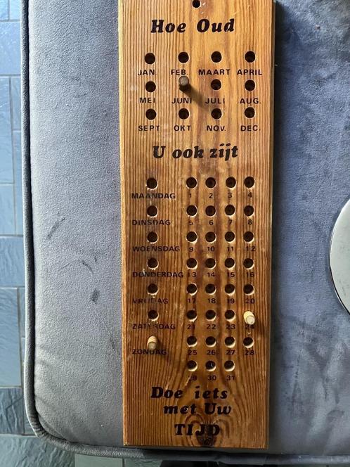Vintage houten eeuwigdurende kalender jaren ’60, Diversen, Kalenders, Ophalen