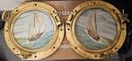 2 zware vergulde patrijspoorten, Collections, Marine, Enlèvement, Comme neuf, Bateau à moteur ou Voilier, Autres types