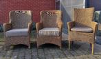 Rotan zetels, Huis en Inrichting, Ophalen, Riet of Rotan, Drie, Bruin