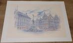 Tekening/ litho: Grote Markt Antwerpen (Bernadette Vos), Enlèvement ou Envoi