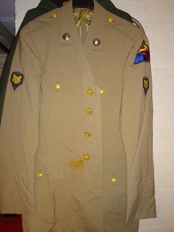 Veste d'été officier Division blindée US Post WWII, Verzamelen, Ophalen of Verzenden, Landmacht, Kleding of Schoenen