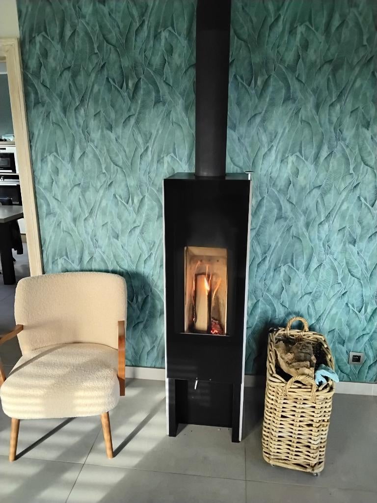 Moderne kachel, Maison & Meubles, Poêles, Comme neuf, Enlèvement, Bois, Autoportant