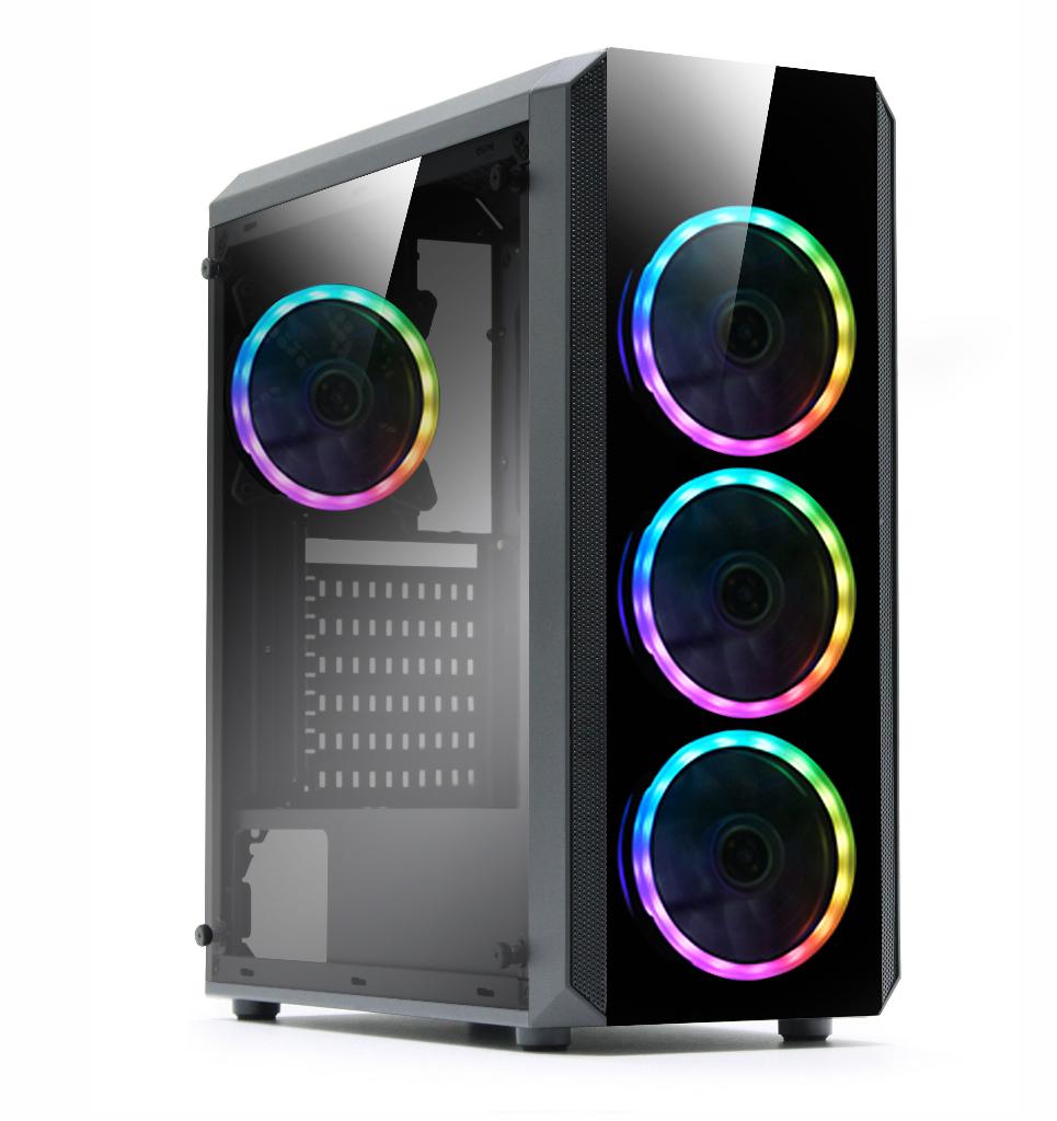 Gaming ATX PC Case USB3.0 4x RGB 120mm Fan, Computers en Software, Computerbehuizingen, Ophalen of Verzenden, Nieuw