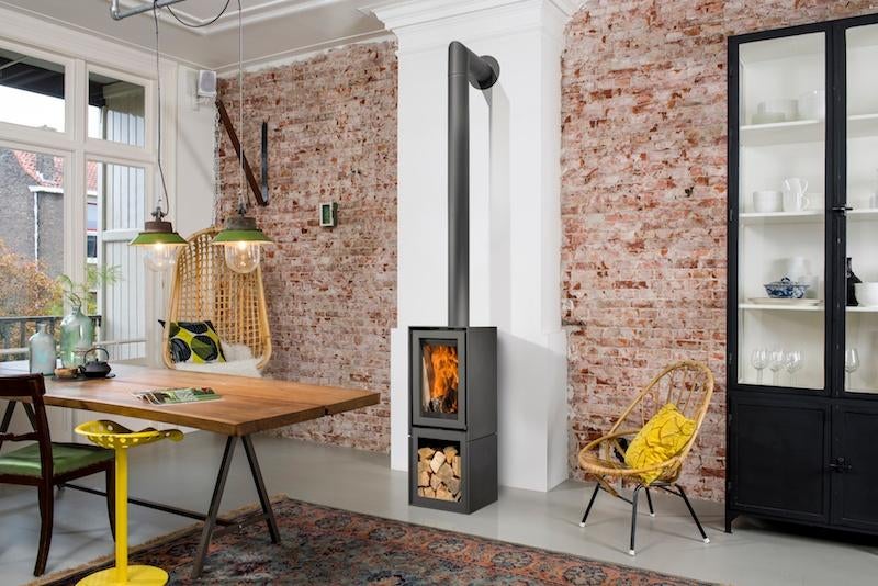 Box 20-45 met houtopslagmodule, Huis en Inrichting, Kachels, Ophalen, Vrijstaand, Hout, Nieuw