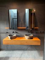 Meuble de salle de bain avec double vasque et miroirs, Maison & Meubles, 25 à 50 cm, Meuble lavabo, 150 à 200 cm, Comme neuf