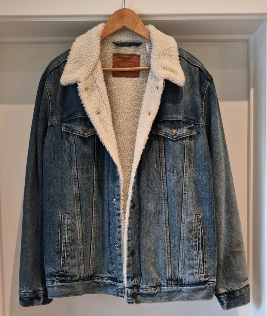 Heren Jeans jas Levi’s met wol maat XL, Levi's, Blauw, Maat 56/58 (XL), Ophalen of Verzenden