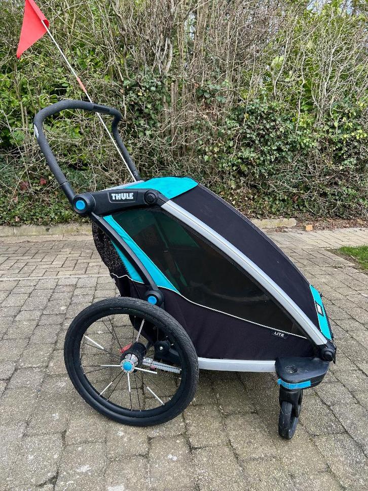 Fietskar thule chariot lite 2, Fietsen en Brommers, Fietsaccessoires | Aanhangwagens en Karren, Gebruikt, Kinderkar, 40 tot 60 kg