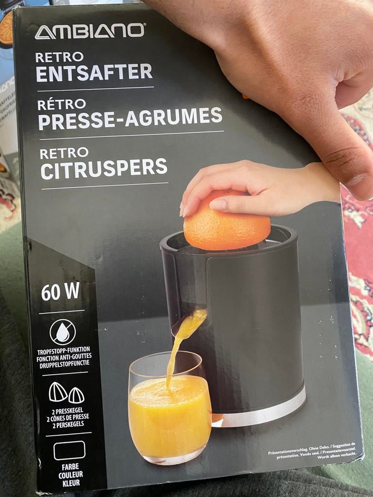 NIEUW: Ambiano Retro Elektrische Citruspers NIEUW & ONGEOPEN, Ophalen of Verzenden, Nieuw