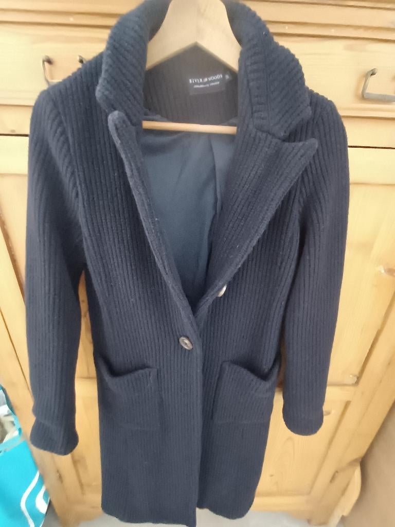 River Woods - prachtige mantel (mt 36), Kleding | Dames, Jassen | Winter, Zo goed als nieuw, Maat 36 (S), Blauw, Ophalen of Verzenden