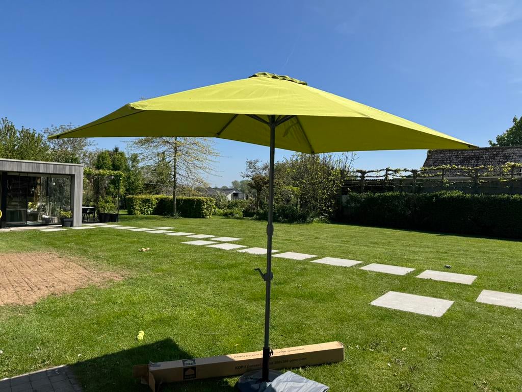 Rechthoekige kantelbare parasol Kopu Sevilla, Ophalen, Nieuw, Parasolvoet, Kantelbaar