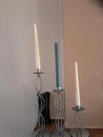 Ensemble de 3 bougeoir chandelle, Gris, Comme neuf, Enlèvement, Métal