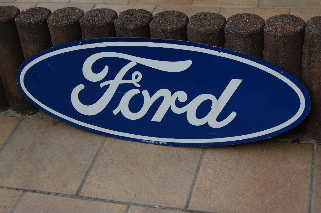 zeldzame oude emaillebord ford 1968, Ophalen of Verzenden, Gebruikt, Reclamebord