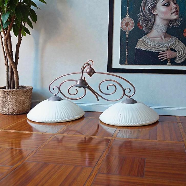Lampe suspendue élégante de style country, massive, à double, Maison & Meubles, Accessoires pour la Maison | Étagères, Enlèvement ou Envoi