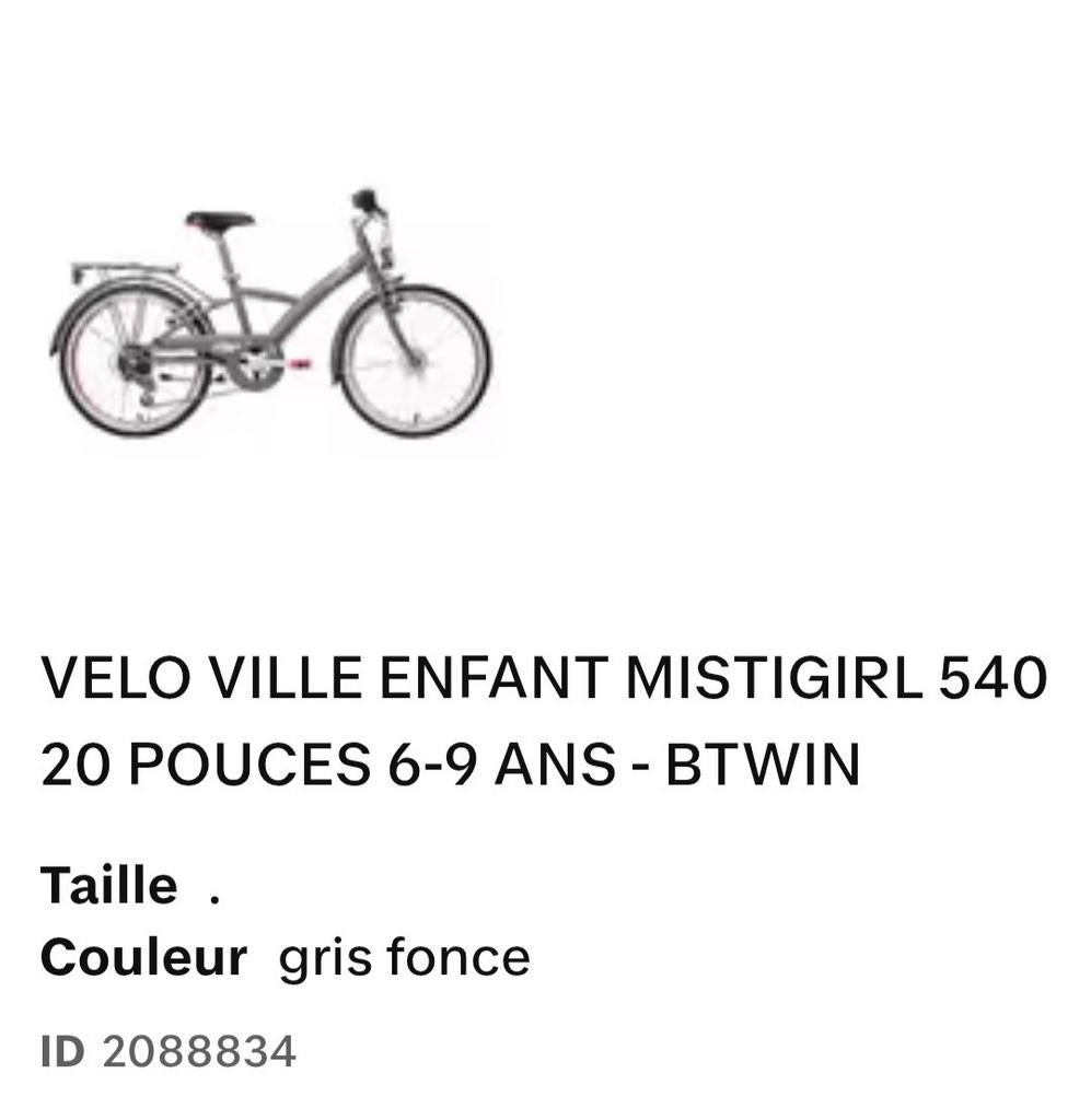 Vélo 5-9 ans, Enlèvement