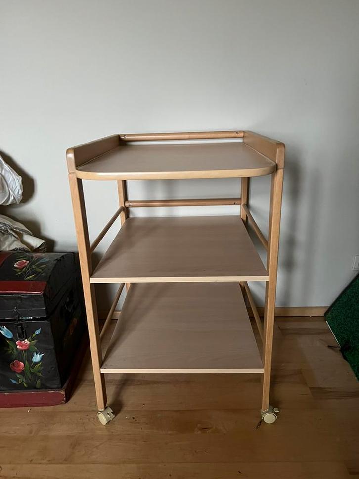 Geuther verzorgingstafel verschoningstafel hout bruin, Kinderen en Baby's, Kinderkamer | Overige Meubels, Gebruikt, Tafel, Ophalen