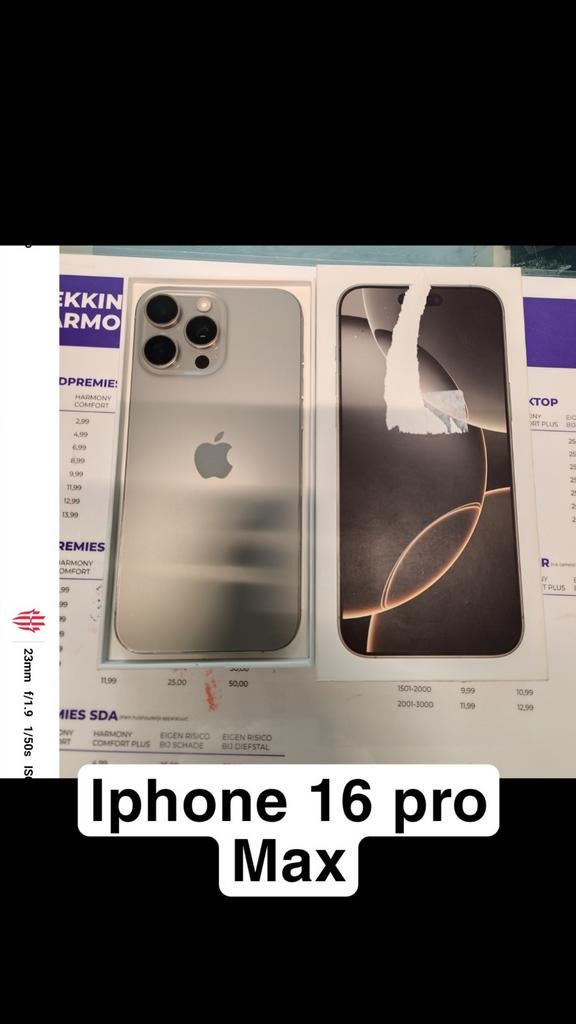 Iphone 16 Pro Max 256gb batter 100 2 jaar garantie!, Ophalen of Verzenden, Grijs, IPhone 16