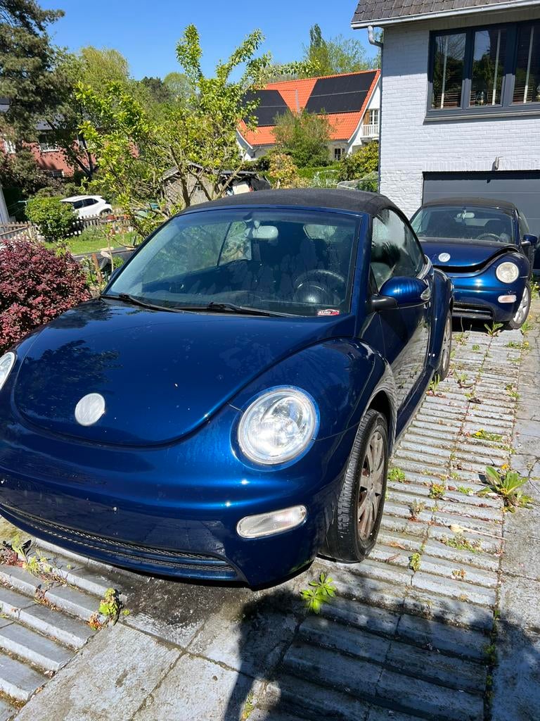Volkswagen New Beetle Cabriolet, Auto's, Volkswagen, Particulier, Benzine, Cabriolet, 3 deurs, Handgeschakeld, Blauw, Grijs, Stof