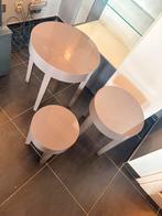 3 tables gigognes taupe laqué, Enlèvement, Utilisé