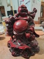 Lachend Boeddhabeeld in bordeauxrode hars., Ophalen