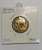 Belgisch Congo 2frank 1947 , Reg.  Prins Karel, Verzenden, Losse munt