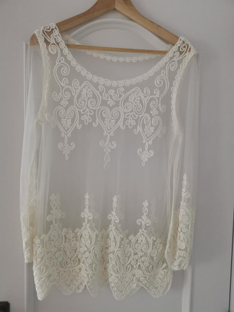 NIEUW :Witte tuniek blouse M : 40, Vêtements | Femmes, Blouses & Tuniques, Enlèvement