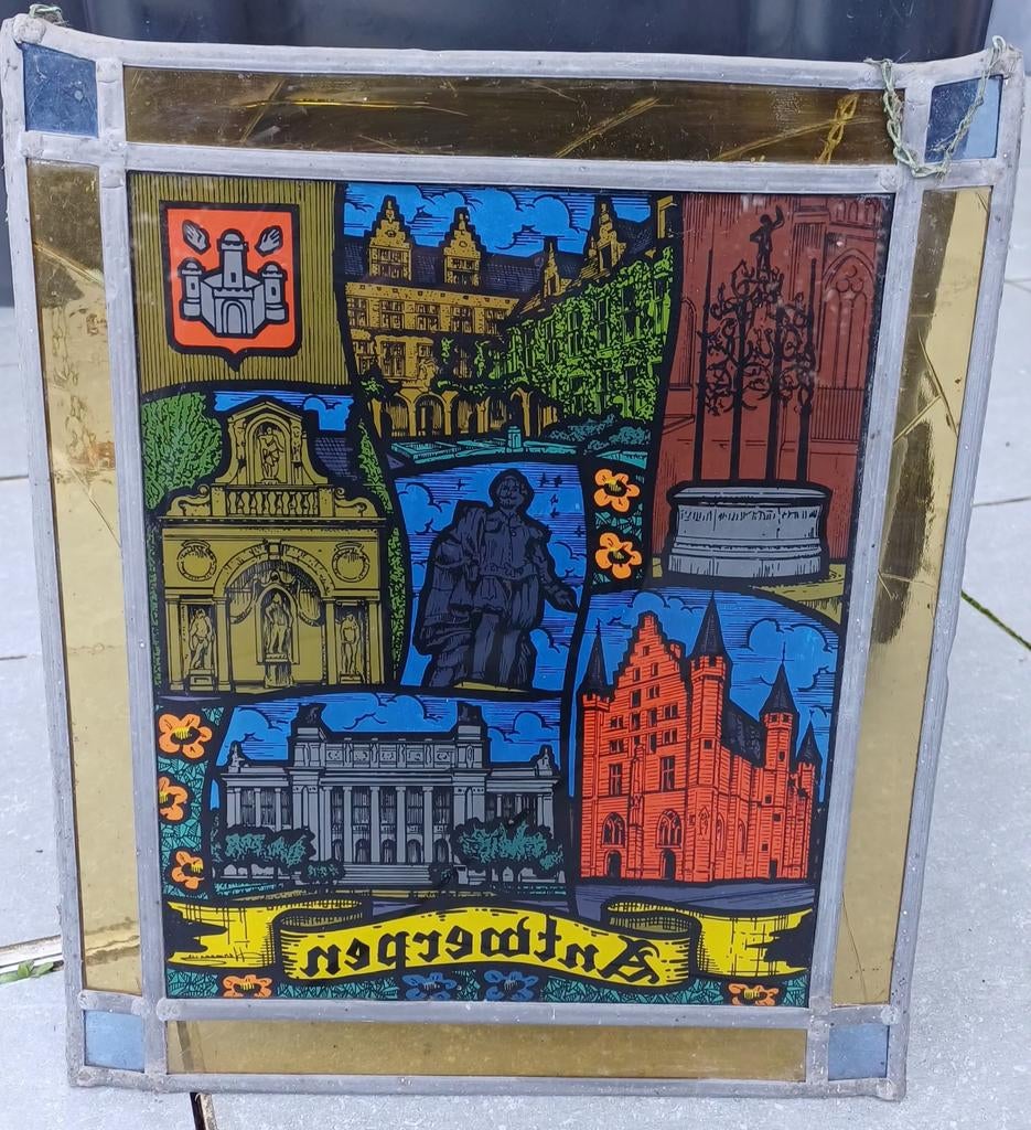 Glas in loodraam Antwerpen, Ophalen of Verzenden