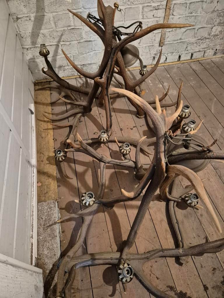 2 Lampadaires en bois de cerf, Enlèvement ou Envoi, Bois