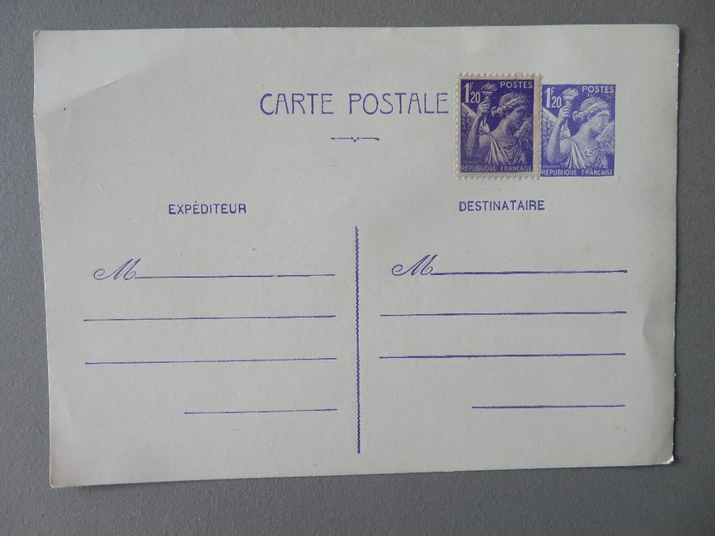1940,s Franse ongebruikte mint PK 2x postfris 1fr20, Collections, Cartes postales | Étranger, Enlèvement ou Envoi, 1940 à 1960