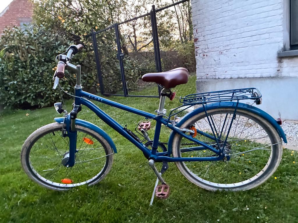 Blauwe jongensfiets 9-12 jaar, Ophalen, Elops ( Decathlon ), Handrem, Schijfrem