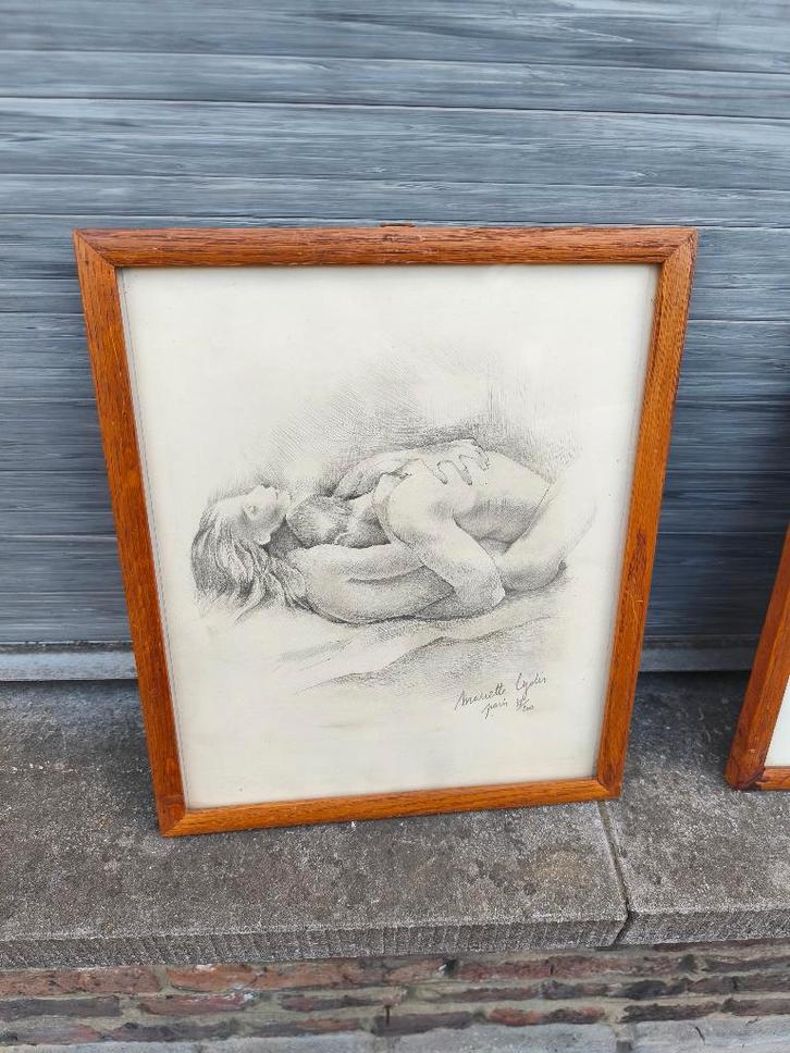 Lithographie érotique signe Mariette lydis, Antiquités & Art, Art | Lithographies & Sérigraphies, Enlèvement ou Envoi