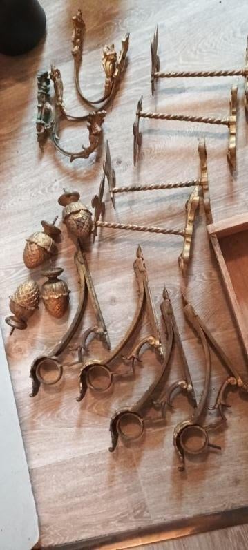 lot de support de barre de rideaux XVIIIeme bronze, Enlèvement ou Envoi, Bronze