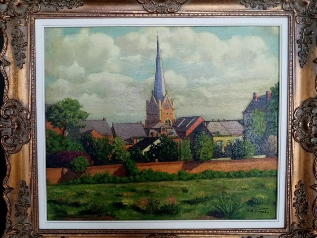 Huile sur panneau Vittorio Bonuzzi (Boch keramis Catteau)